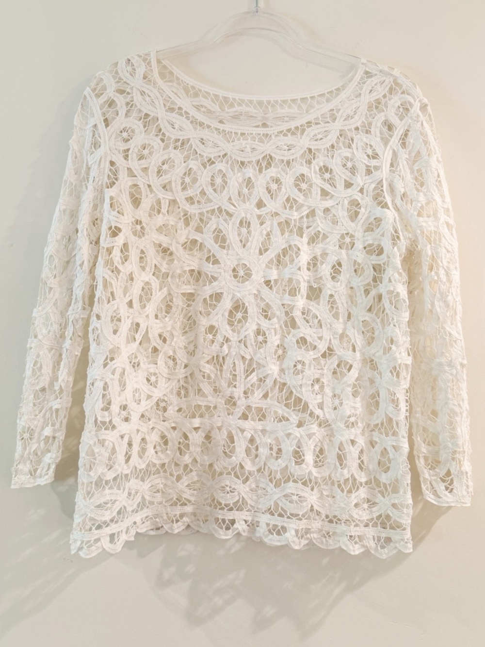 J. McLaughlin 3/4 Sleeve Cosette Lace Blouse - Picture 7 of 10